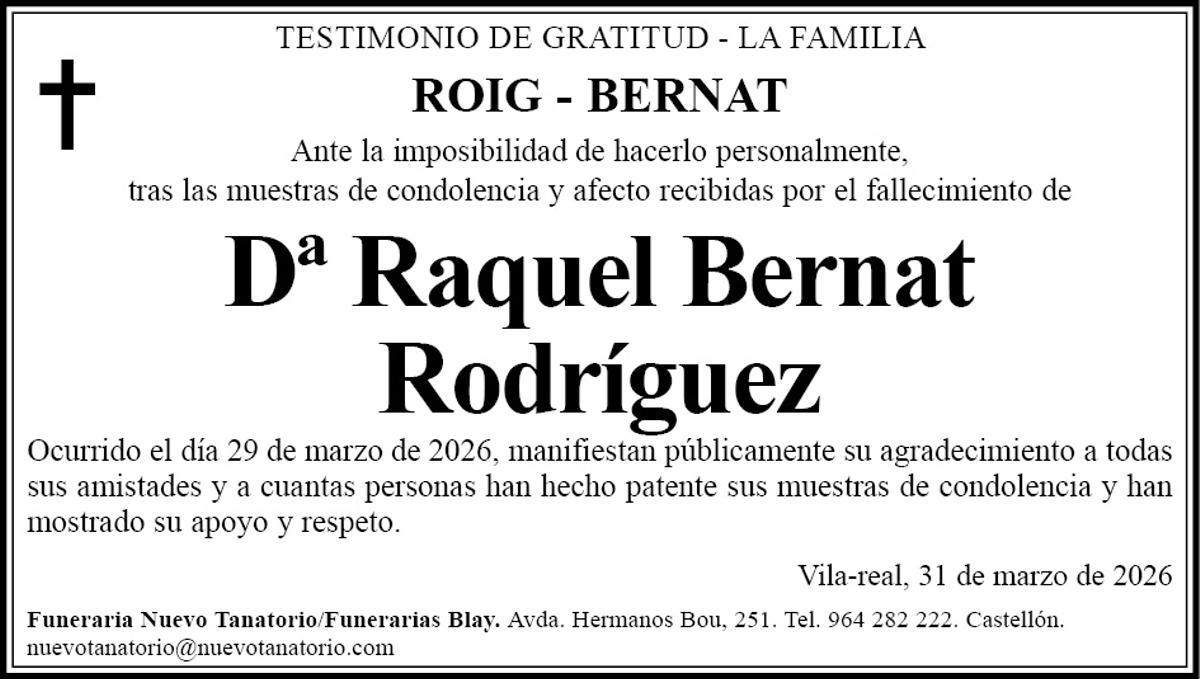 Dª Raquel Bernat Rodríguez