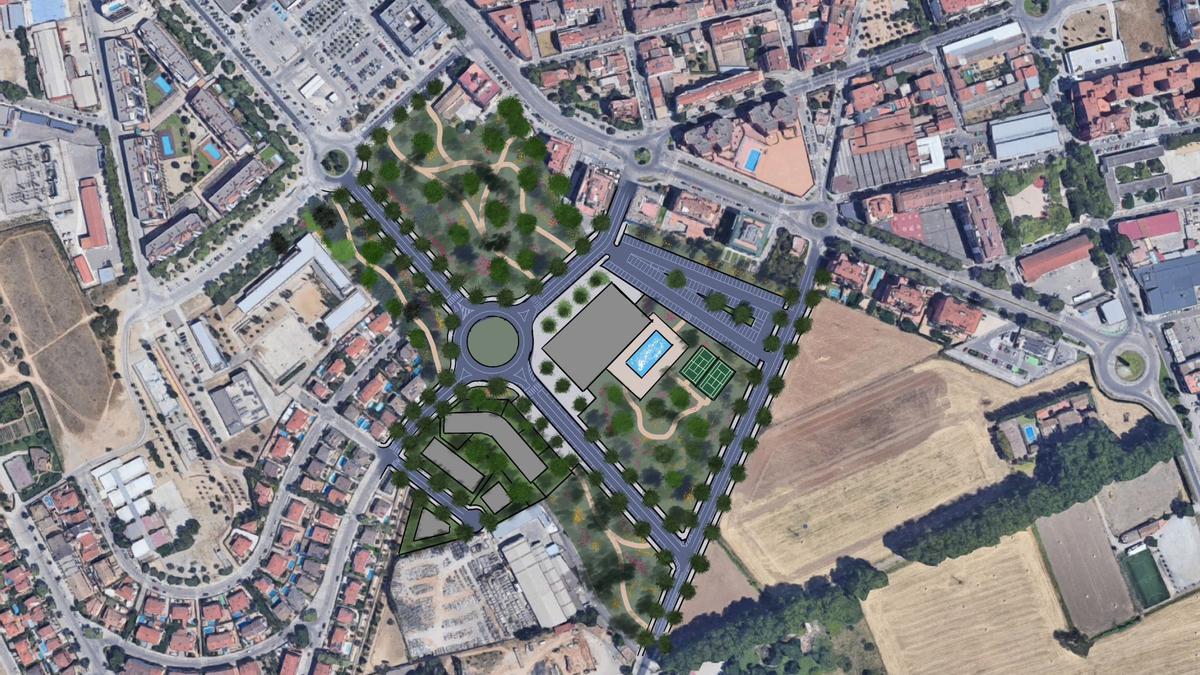 Imatge virtual del projecte de la zona esportiva de l'Olivar Gran