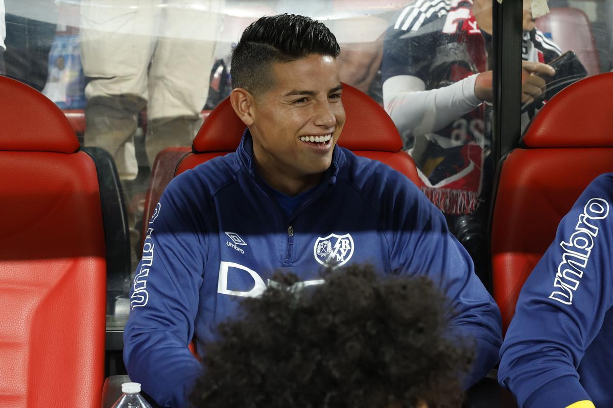 James Rodríguez, jugador del Rayo, suplente frente al Atlético, el equipo contra el que ha tenido más minutos.