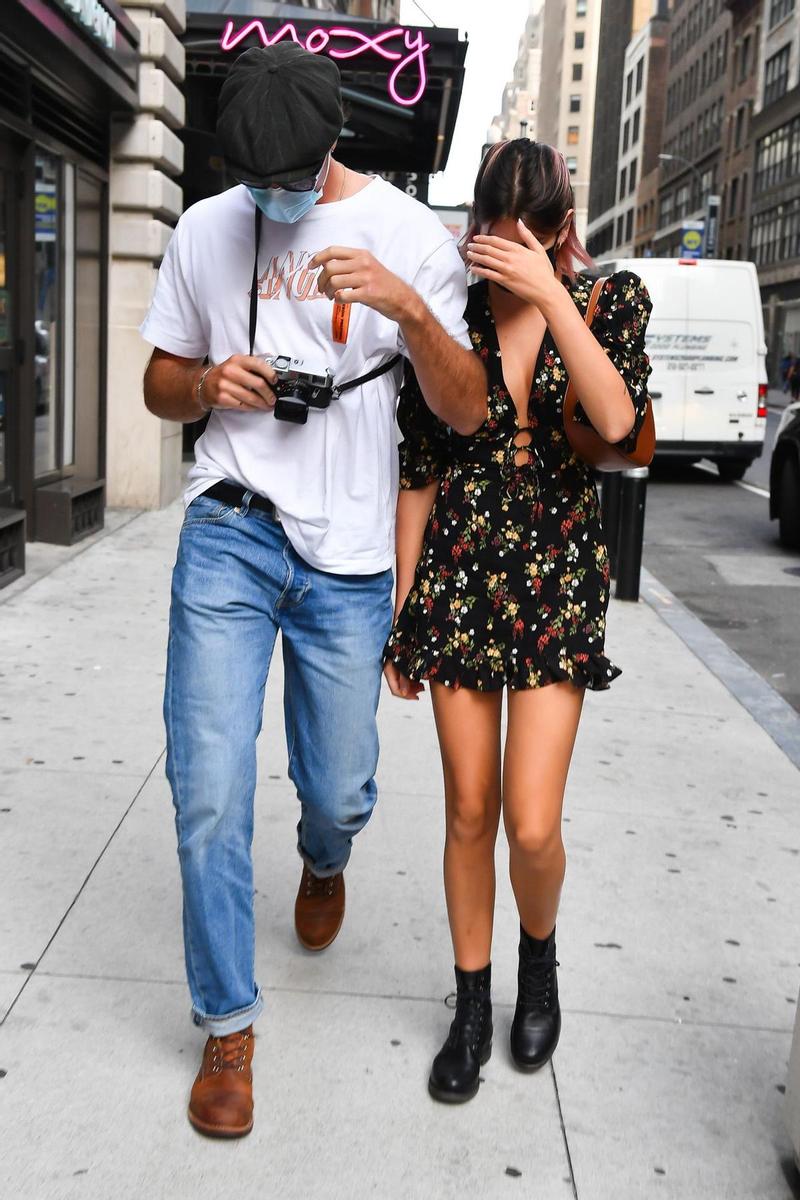 Kaia Gerber y su novio Jacob Elordi, en Nueva York