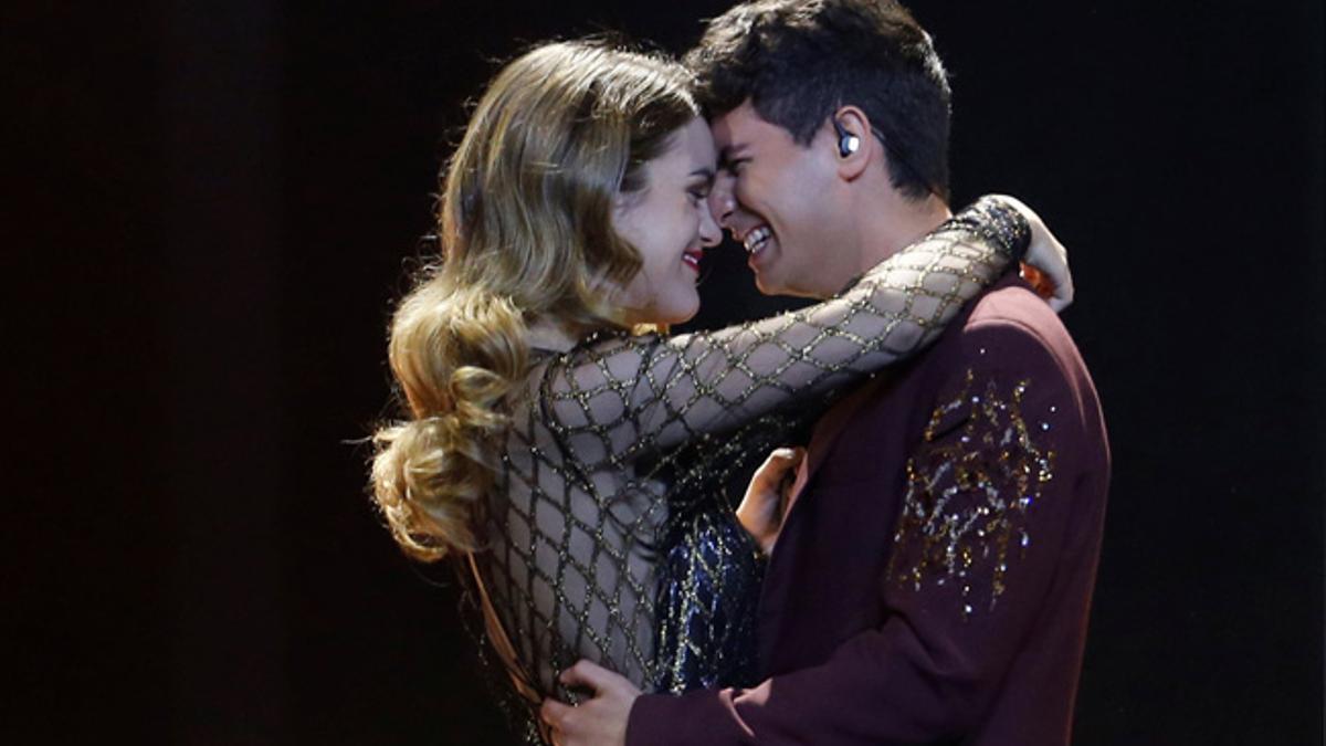 Alfred y Amaia, durante la final de Eurovisión 2018