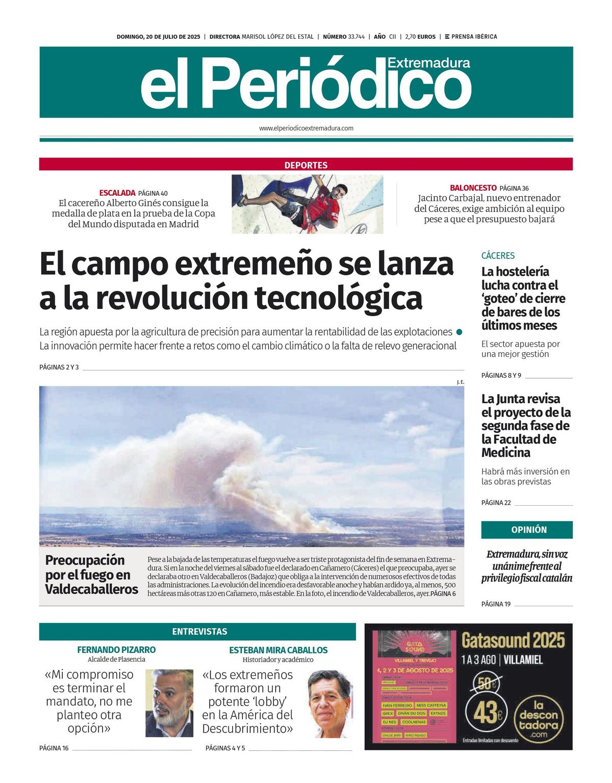 Consulta la portada correspondiente al día 20 de julio de 2025