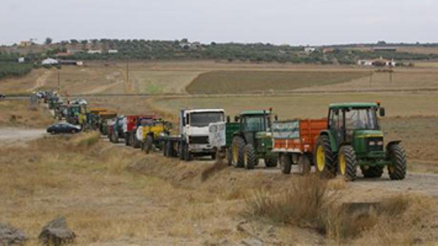 60 tractores recorren Llerena para exigir responsabilidades por la deuda de &#039;Namigran&#039;