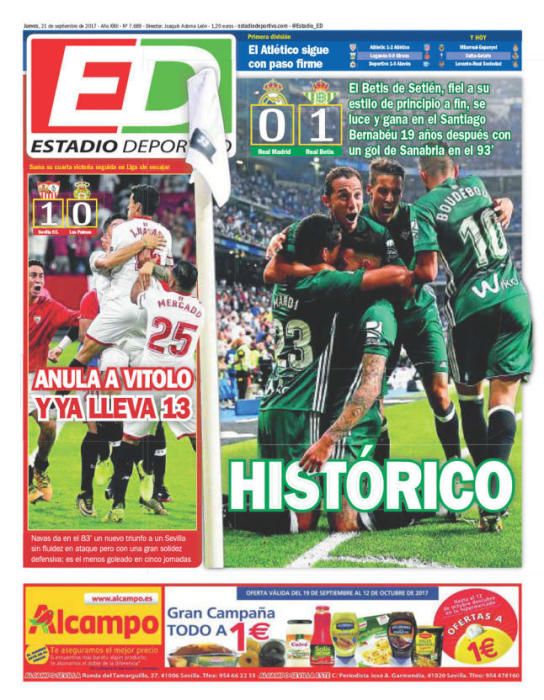 Estas son las portadas deportivas de este jueves 2