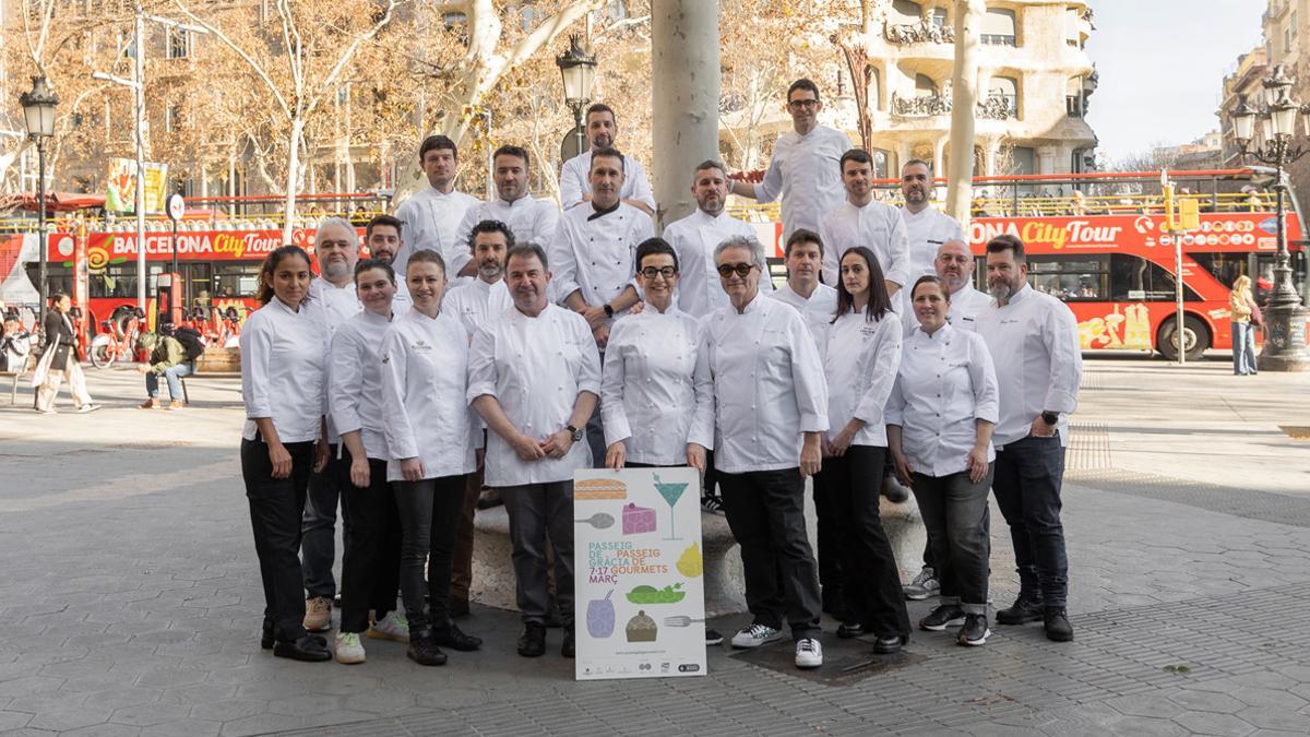 Chefs participantes de la séptima edición del festival gastronómico Passeig de Gourmets.