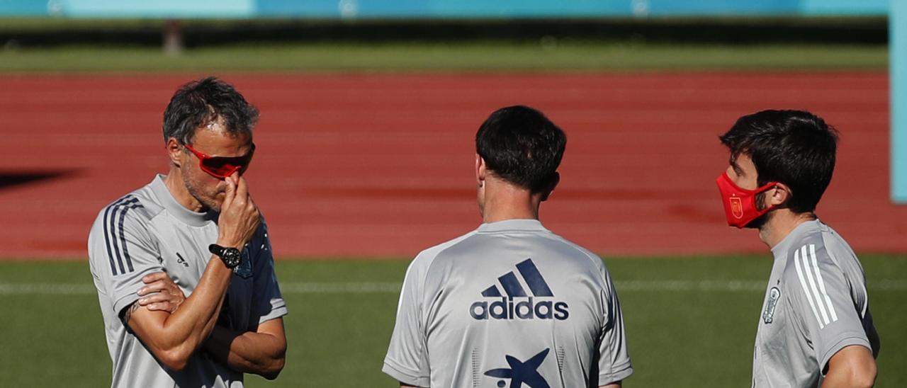 Luis Enrique, durante un entrenamiento