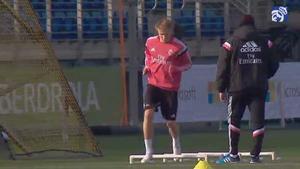 Odegaard completó su primer entrenamiento con el Real Madrid
