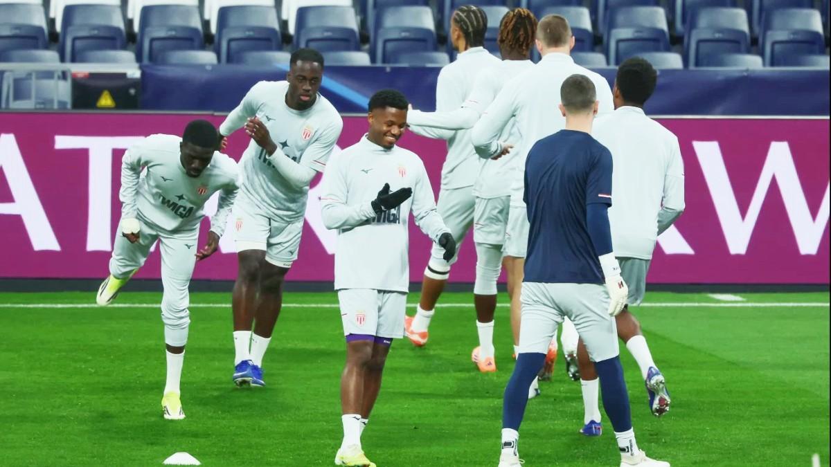 Ansu Fati en el entrenamiento del Mónaco en el Bernabéu
