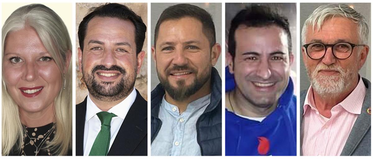 Los concejales: Andrea Busquets, Jordi Subirana, Moisés Hernández, Roberto Vicente y Juan Sendín.