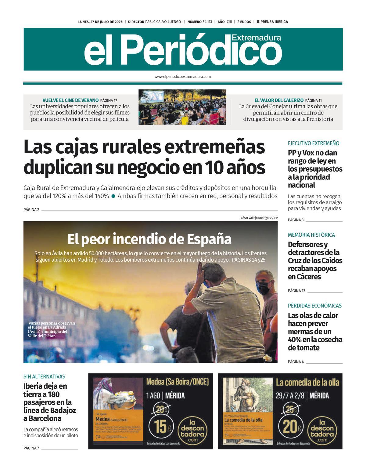 Consulta la portada correspondiente al día 27 de julio de 2026