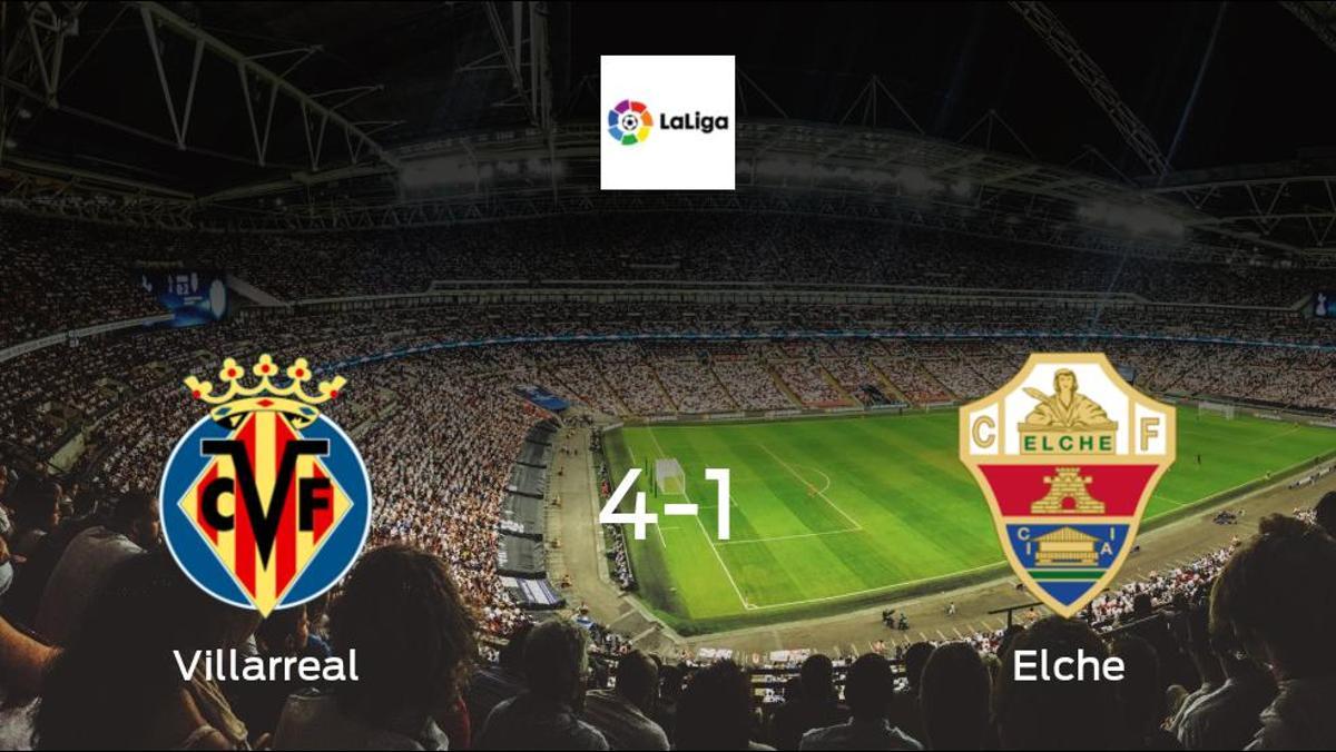 Depleted Elche stunned by Villarreal, in a 4-1 defeat at the Estadio de la Ceramica