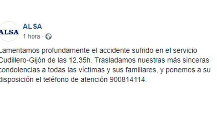 El mensaje de Alsa a los afectados por el grave accidente de autobús en Avilés