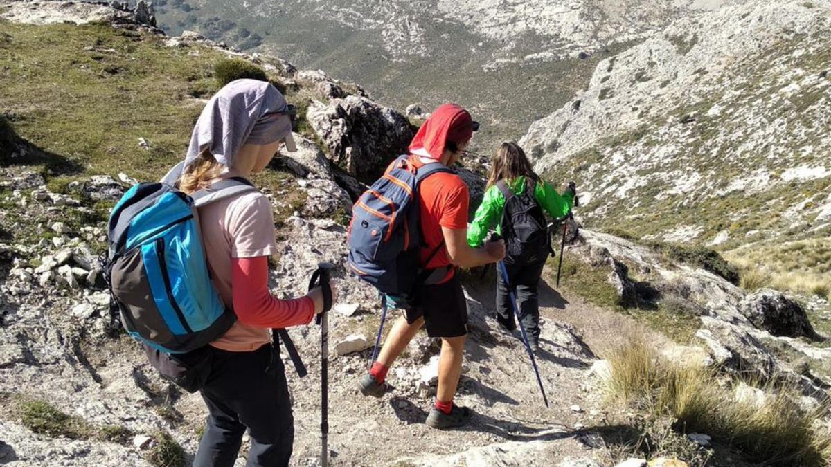 Uno de los tramos de la bajada en los aledaños de la cueva del Morrión.