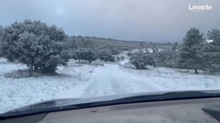 El Remedio, en Utiel, cubierto de nieve