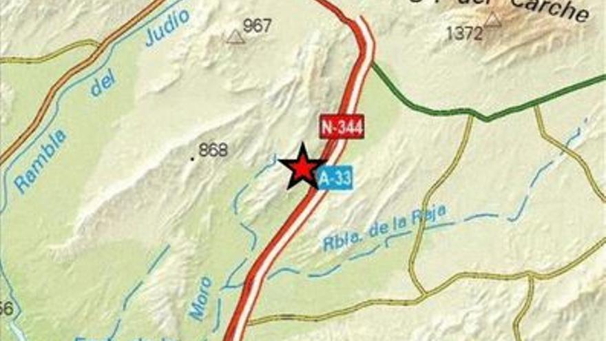 Mapa del epicentro del terrremoto en Jumilla.