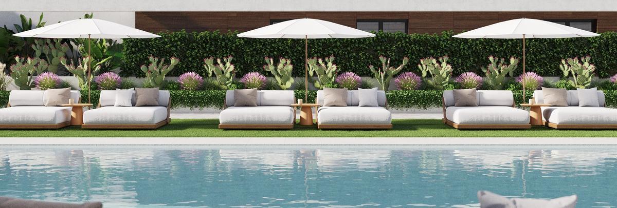 Imagen recreada de la piscina del proyecto 'Aires de San Lucas', que se ubicará en La Princesa, junto a Huelin.