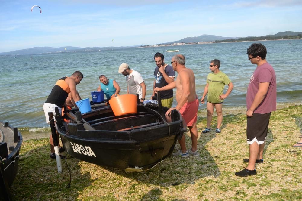 O vento provocou o afundimento de dez dornas na Illa de Arousa