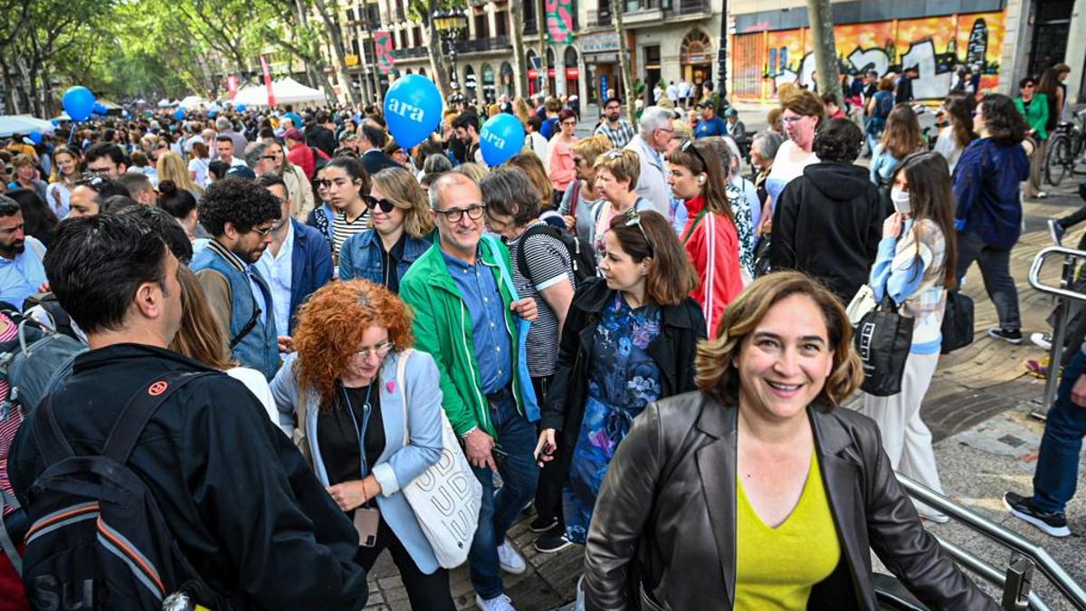 Ada Colau, en La Rambla de Barcelona