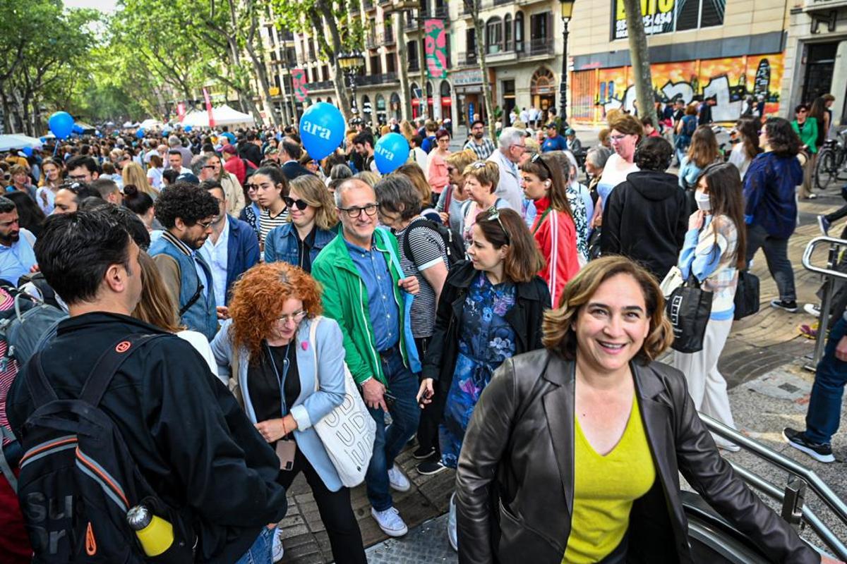 Ada Colau, en La Rambla de Barcelona.