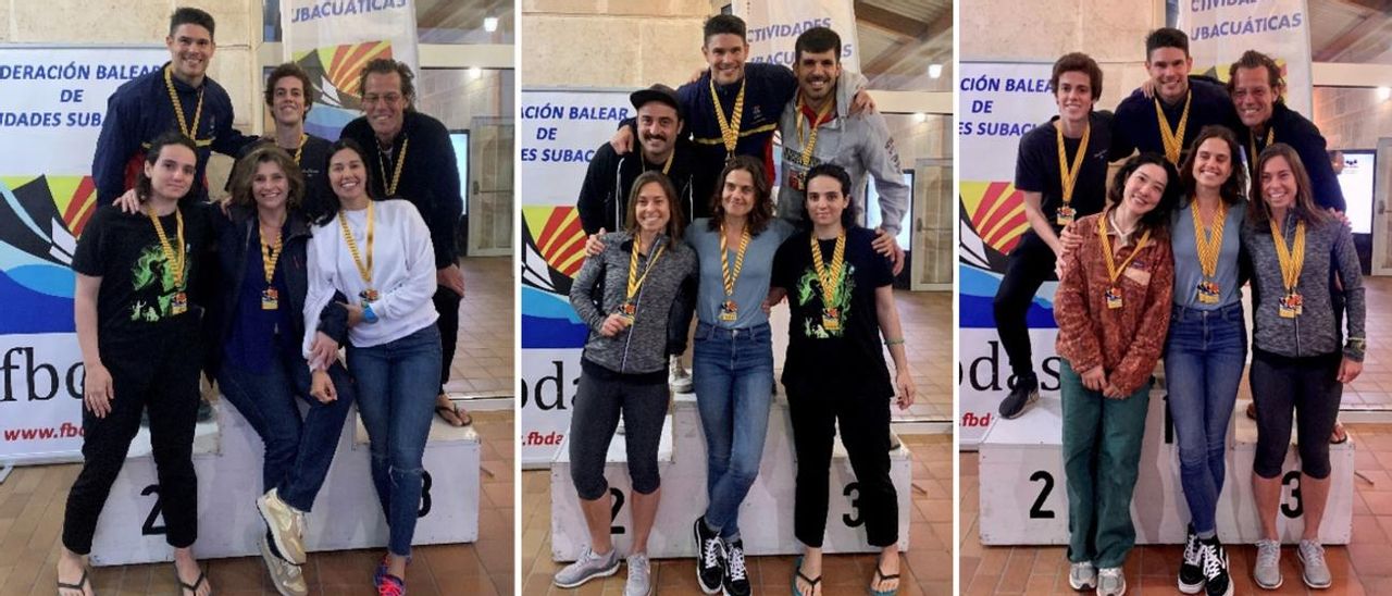 Podios del Campeonato de Baleares de apnea indoor