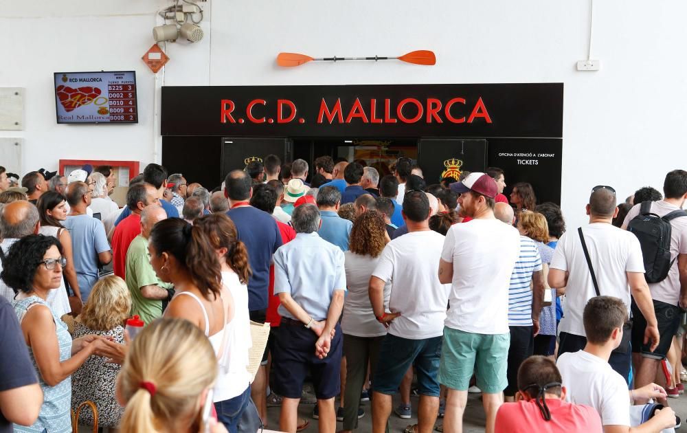 Caos en Son Moix para renovar el carnet de socio del RCD Mallorca