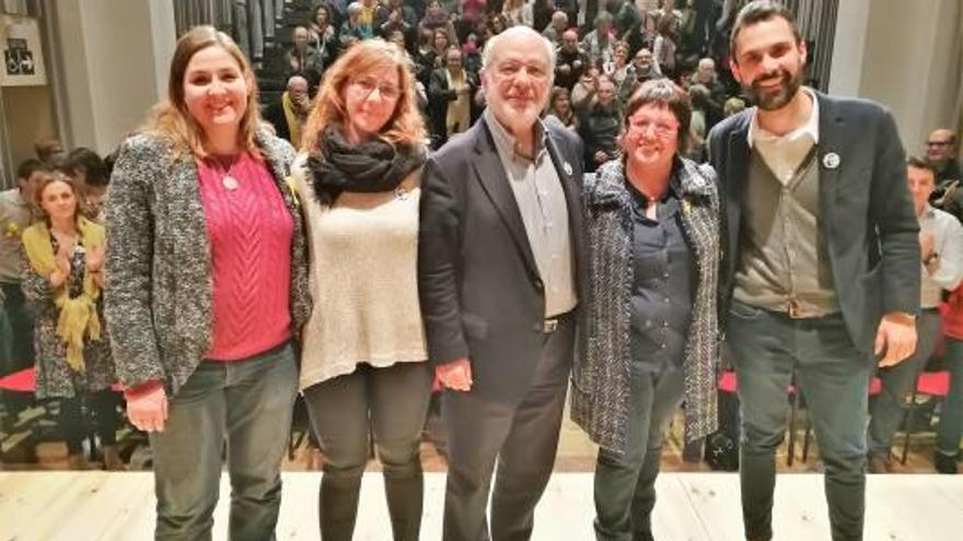 Imatge de l&#039;acte d&#039;ERC, ahir a l&#039;auditori dels Caputxins a Figueres.