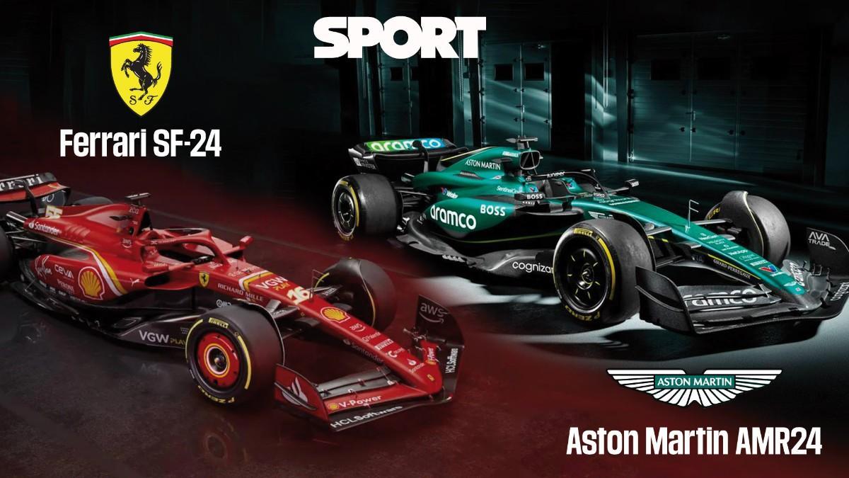 Así son el Ferrari y el Aston Martin de 2024 para la F1