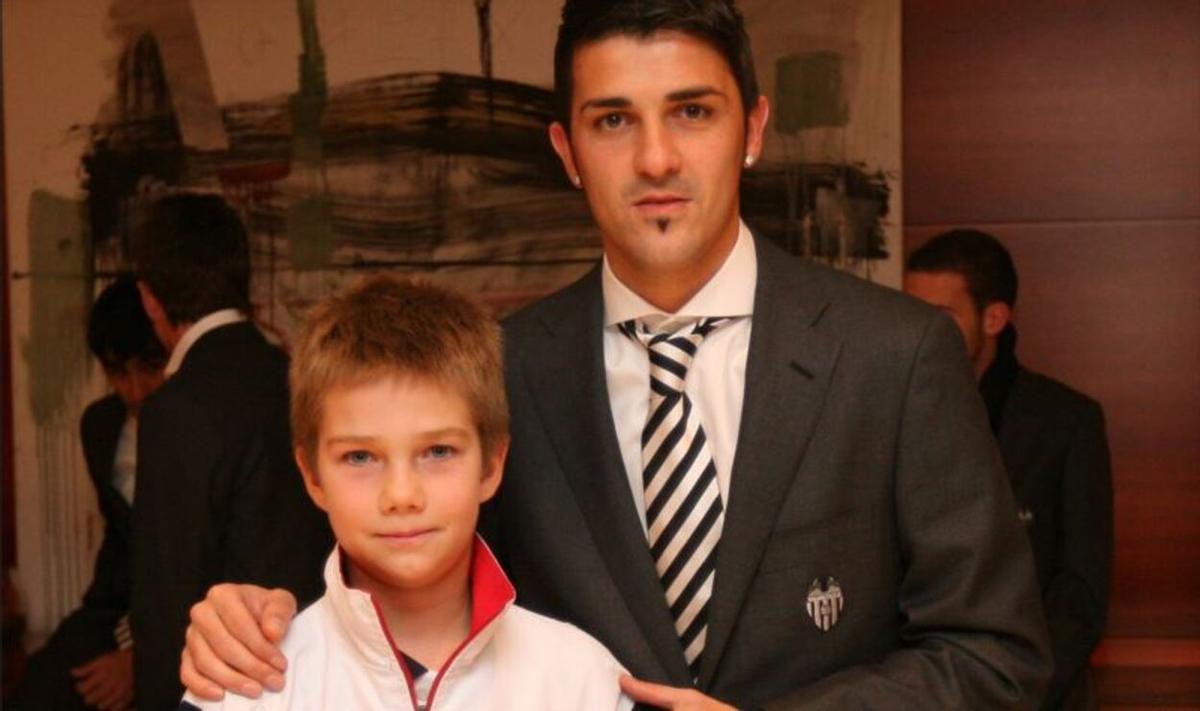 Juan Urdangarín y David Villa, en 2008