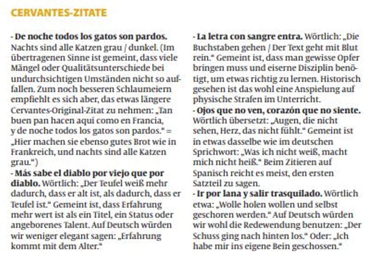 Einige Cervantes Zitate