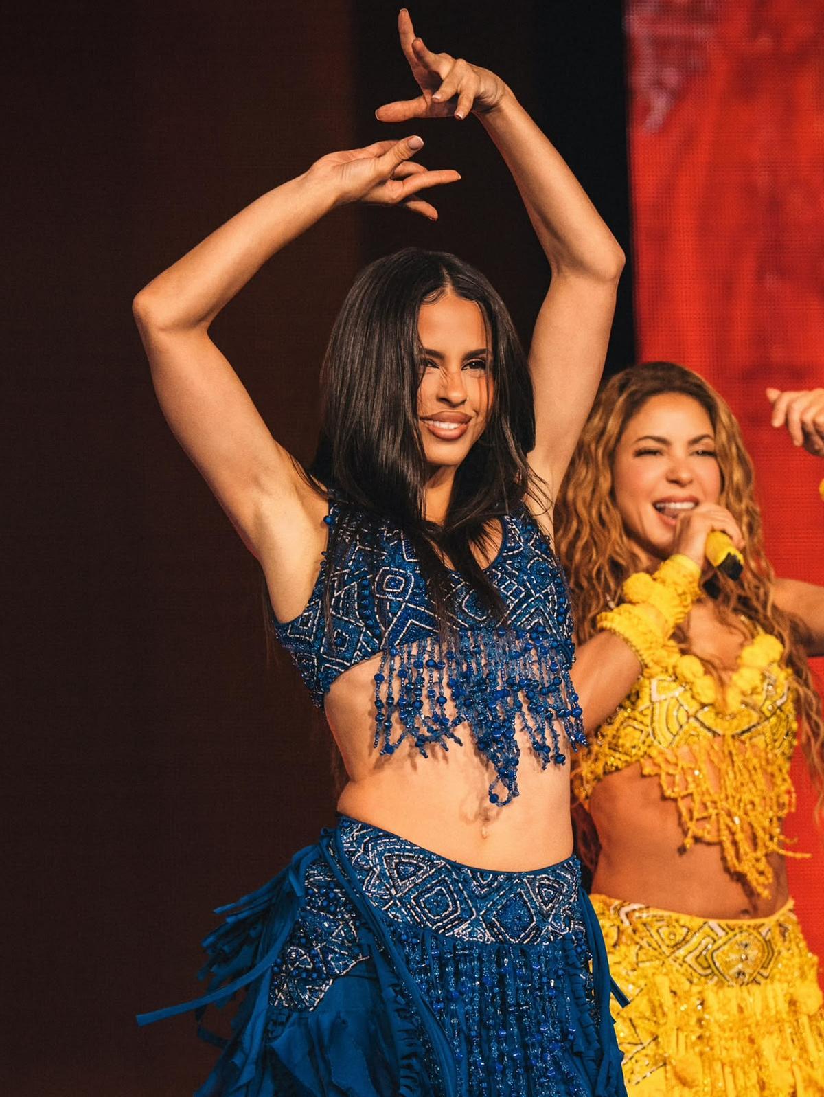 La bailarina valenciana disfrutando del baile en un concierto de Shakira