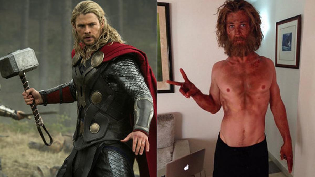 Chris Hemsworth, como Thor y como el marinero Owen Chase.