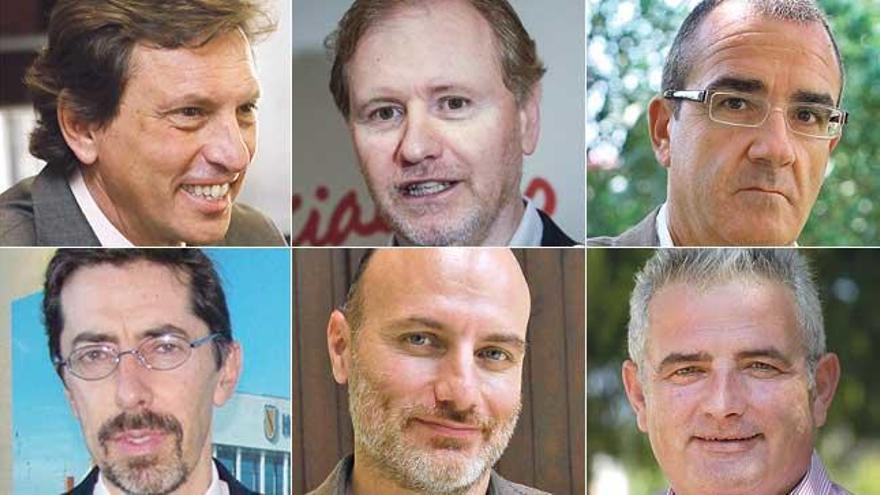 De izquierda a derecha y de arriba a abajo: Mateu Isern, Ramon Socías, Juan Pedro Yllanes, Fernando Navarro, Antoni Verger y Jaume Font.