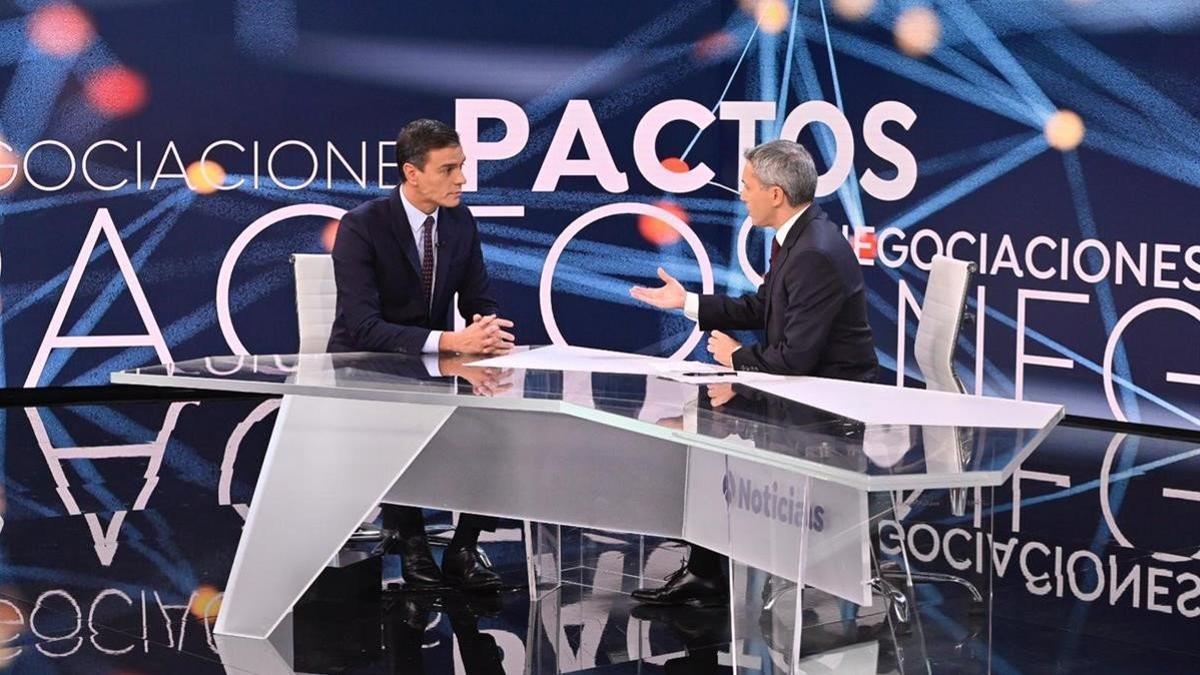 Pedro Sánchez en la entrevista de 'Antena 3'