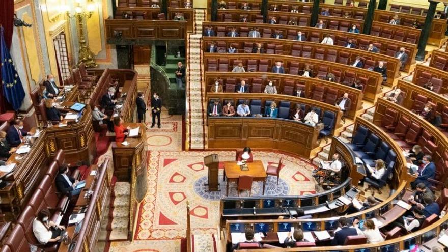 El ple del Congrés dels Diputats, durant el debat de les esmenes a la totalitat dels pressupostos de l&#039;Estat per al 2021.