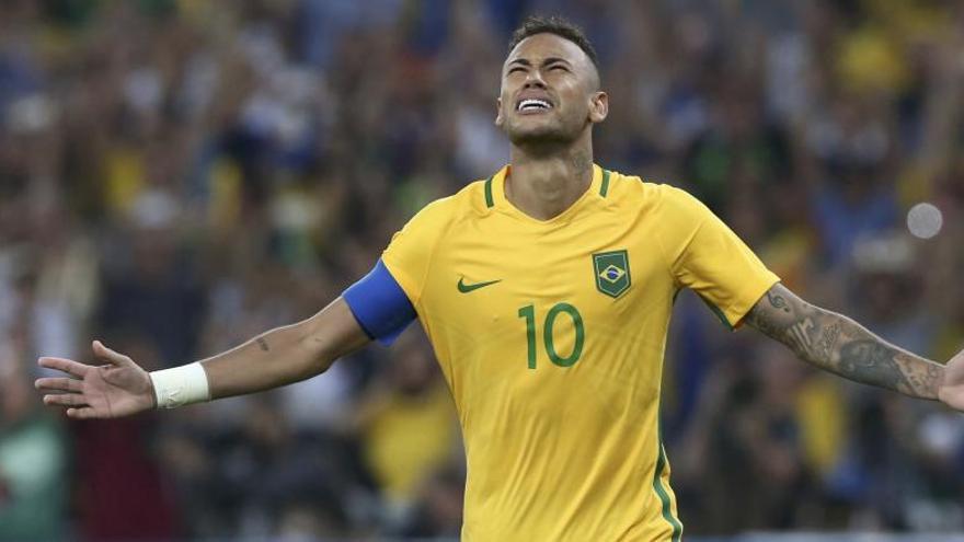 Neymar llora tras marcar el gol que daba el oro a Brasil.