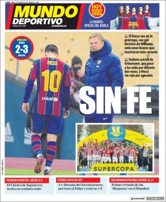 Portada MUNDO DEPORTIVO lunes 18 enero 2021