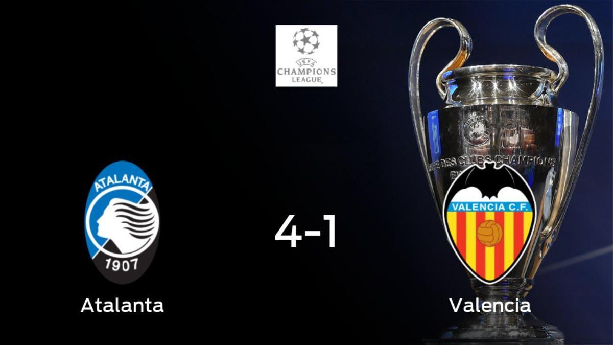 El Atalanta golea 4-1 al Valencia en el duelo de ida de octavos de final