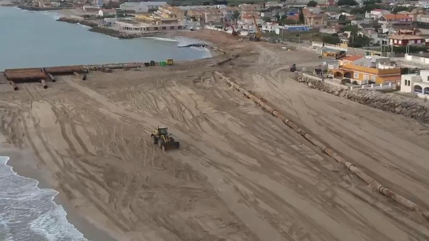 Las obras de regeneración ya dibujan el perfil histórico de las playas del litoral del sur de Cullera