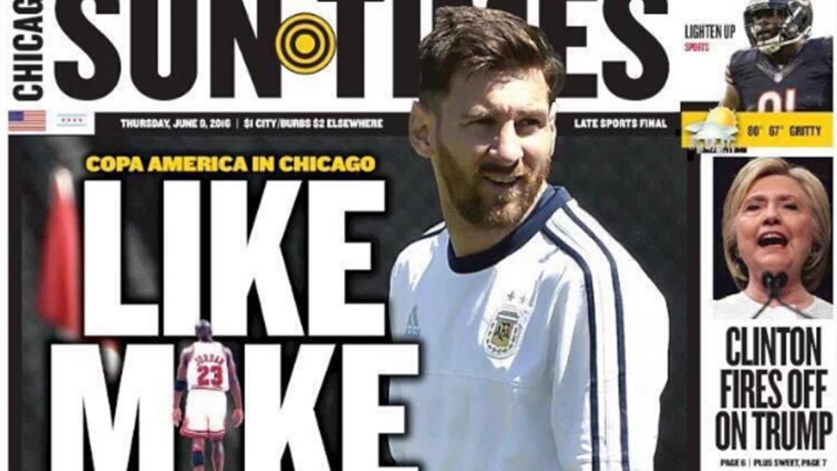 Messi, protagonista de este viernes en l aportada del 'Chicago Sun-Times