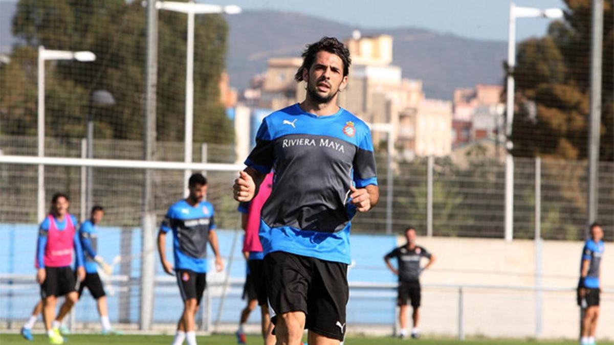 Víctor Sánchez, en un entrenamiento