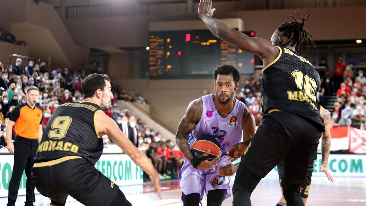 Cory Higgins jugant amb el Barça de basquet