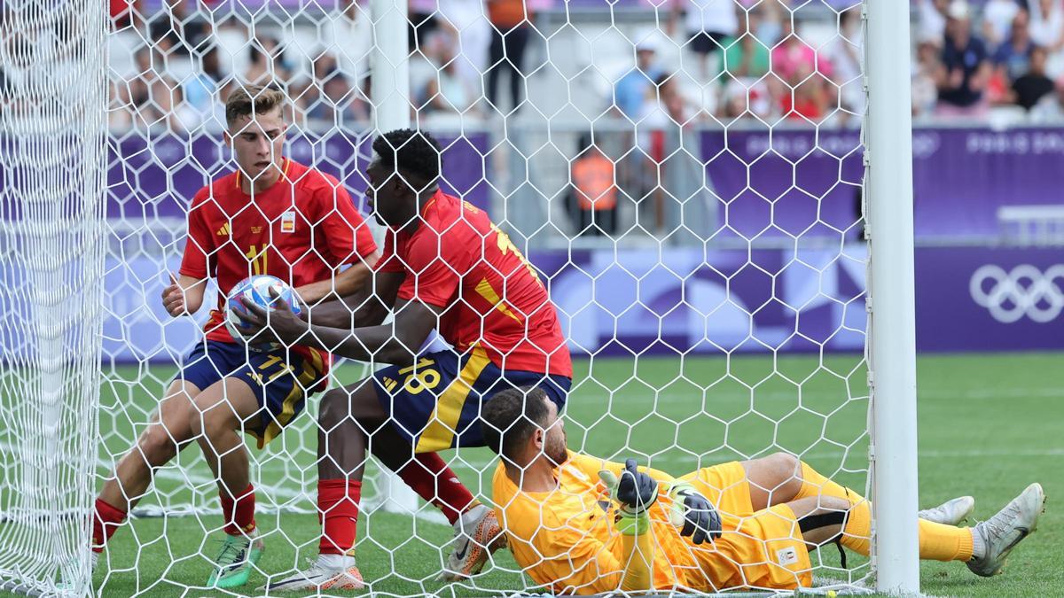 Samu Omorodion marcó el gol de España