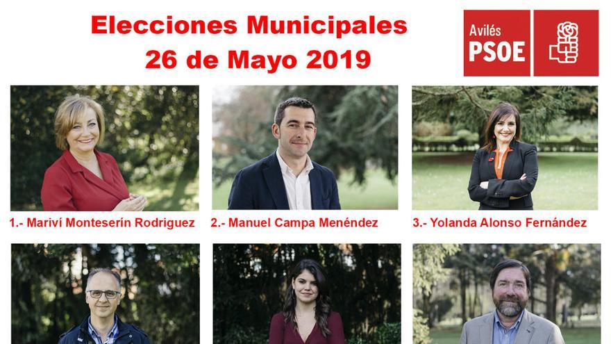 La candidatura del PSOE de Avilés