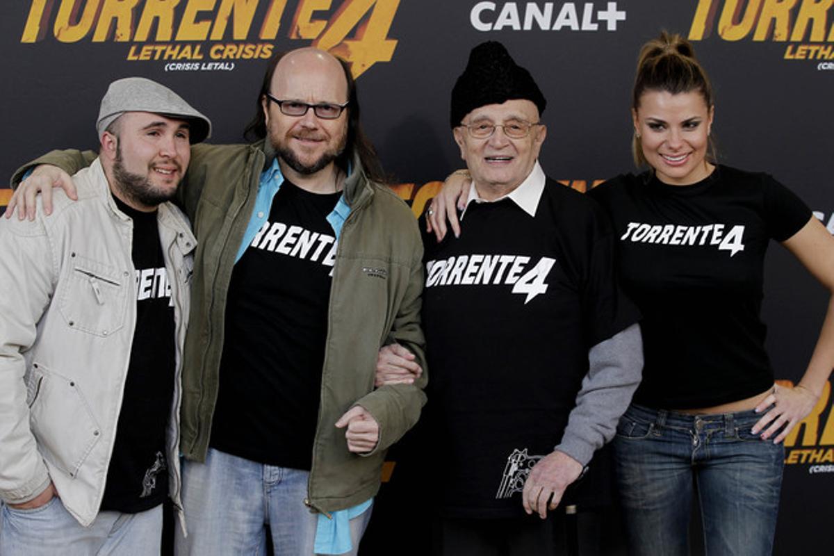 Santiago Segura, Kiko Rivera, Tony Leblanc y Maria Lapiedra.