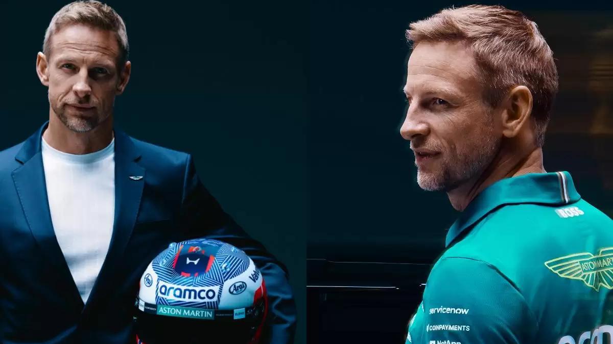 Jenson Button, en una imagen promocional de su nuevo rol como embajador de Aston Martin