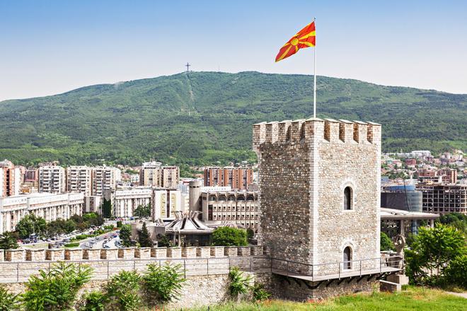 Fortaleza Kale en Skopje (capital de Macedonia del Norte)