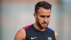 Eric García, en un entrenamiento con el Barça en la ciudad deportiva de Sant Joan Despí.