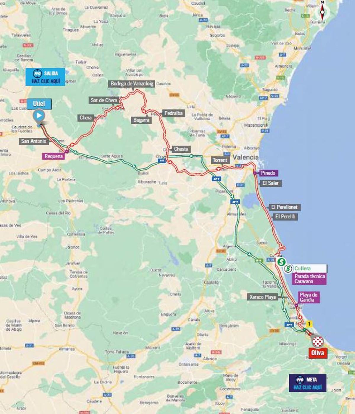 Recorrido de la etapa 7 de La Vuelta a España