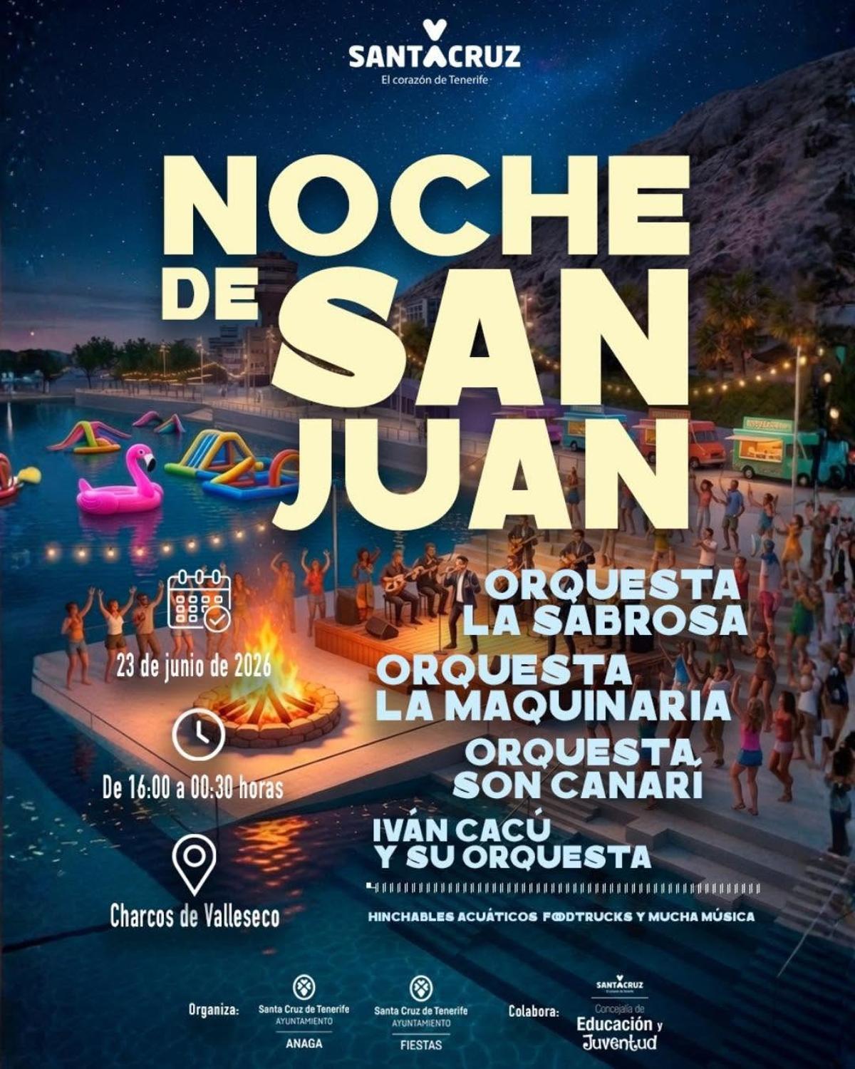 Cartel de la fiesta de Los Charcos de Valleseco.