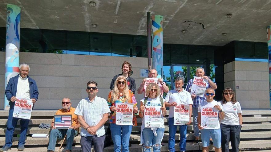 Sólo el PSOE y Sumar, en la concentración contra la guerra que se celebró en Moaña